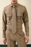 Brown Utility Houndstooth Co-ord