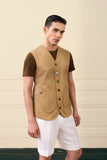 Camel Utility Cotton Waistcoat