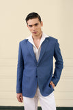 Azure Linen Relaxed Blazer