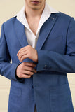 Azure Linen Relaxed Blazer