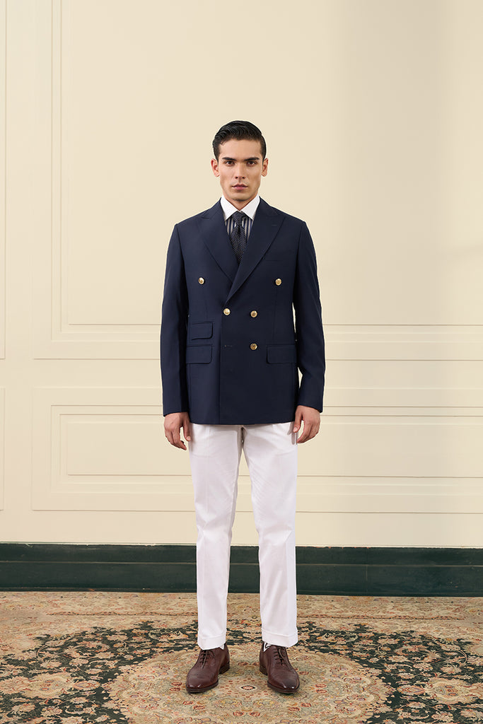 Navy Double-Breasted Blazer – Curato