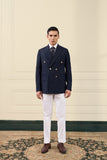 Navy Double-Breasted Blazer