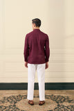 Maroon Floral Embroidered Shirt