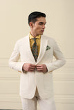 Ivory Seersucker Single-Breasted Suit