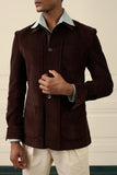Chocolate Brown Corduroy Shacket