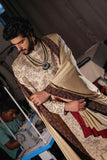 Gold Lace Sherwani Set