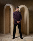 Wine & Black Bandhgala Set