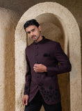 Wine & Black Bandhgala Set