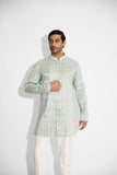 SHA -Ash green silver embellished Bandgala