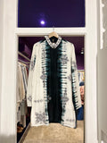 Black n white Shibori Kurta with Bohemian Resham work .
