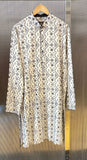 Balck n White Kurta with Resham and mirror embroidery work