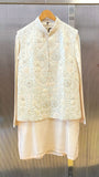 sunflower bootas embroidered peal ivory kurta