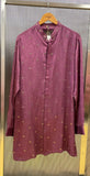 Beat Red Front open Kurta with Allover Zardozi Bootie