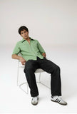 Asparagus Green-Ivory Pintuck Shirt