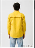 Ivory-Mango Yellow Zip Shirt