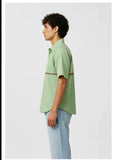 Asparagus Green-Tuscan Red Stripe Shirt