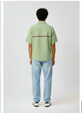 Asparagus Green-Tuscan Red Stripe Shirt