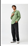 Asparagus Green-Ivory Pintuck Shirt