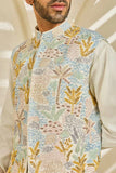 Off-white Serene Garden Waistcoat set