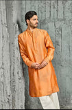 Sunset Bloom Orange French Knot Kurta Set