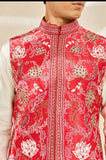 Scarlet Bloom Waistcoat Set