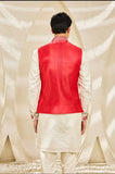 Scarlet Bloom Waistcoat Set