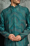Green Wave Waistcoat Set