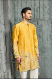 Yellow Gulrang Ridge Kurta Set