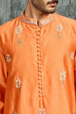 Orange Gulrang Ridge Kurta Set