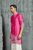 Pink Gulrang Ridge Kurta Set