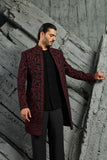 Black Jamawar Indowestern Set