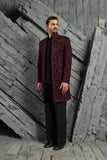 Black Jamawar Indowestern Set