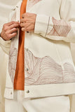 Ivory Abstract Spiral Shacket Set