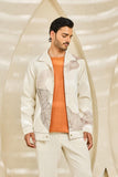 Ivory Abstract Spiral Shacket Set