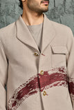 Beige Paint Strokes Shacket Set