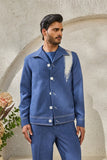 Blue Paint Splash Shacket Set