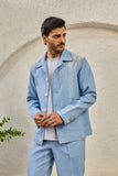 Ice Blue Paint Splash Shacket Set