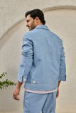 Ice Blue Paint Splash Shacket Set