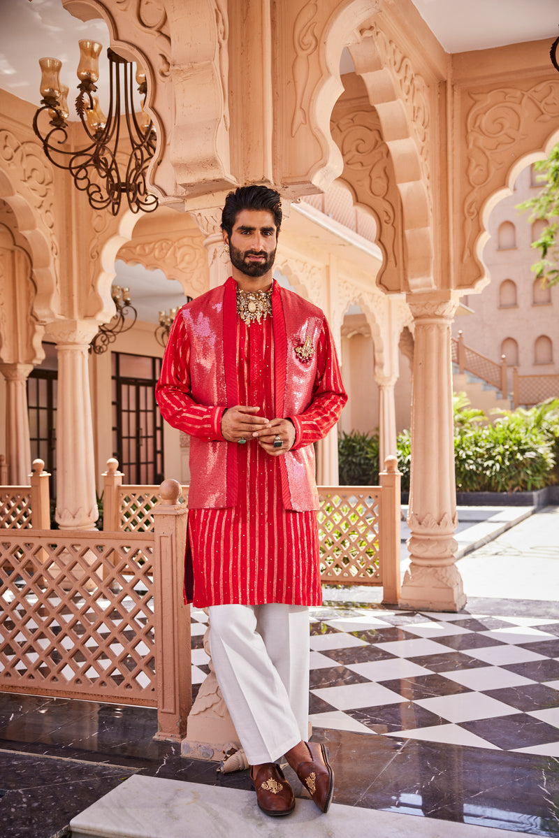 Snow Kissed Kurta Jacket Set