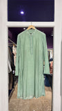 Green Kurta with Sequin and Moti Neckline