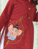 RED GANPATI KURTA
