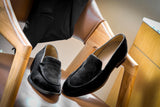BLACK SIGNATURE SLIP ONS