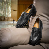 BLACK JAVA MOCCASINS