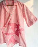 Pink Striped Assymetrical Shirt