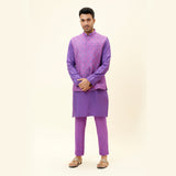 Purple Butti Embroidered Bundi