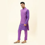 Purple Butti Embroidered Bundi