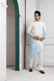 IVORY-SKY OMBRE EMBROIDERED NEHRU