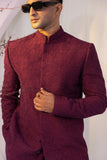 Wine Noir Achkan Set