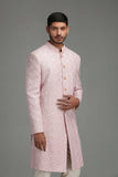 Light pink geometrical sherwani