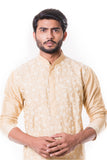 SHERWOOD TAN KURTA SET WITH FULL DORI EMBROIDERY